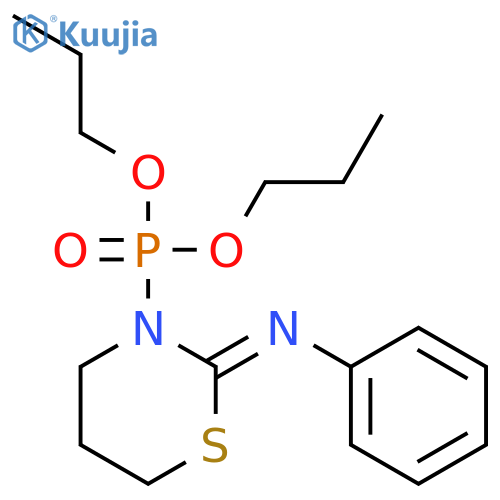 Phosphonic acid, [dihydro-2-(phenylimino)-2H-1,3-thiazin-3(4H)-yl]-, dipropyl ester structure