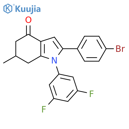 1-(3,5-Difluorophenyl)-2-(4-bromophenyl)-6-methyl-5,6,7-trihydroindol-4-one structure