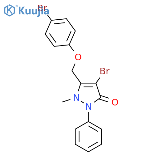 4-Bromo-3-((4-bromophenoxy)methyl)-2-methyl-1-phenyl-3-pyrazolin-5-one structure