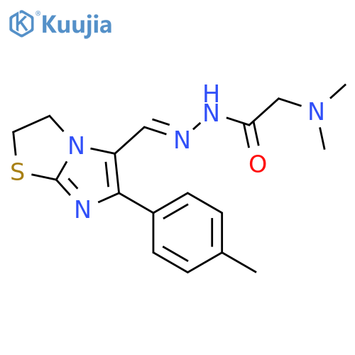 Glycine, N,N-dimethyl-,[[2,3-dihydro-6-(4-methylphenyl)imidazo[2,1-b]thiazol-5-yl]methylene]hydrazide(9CI) structure