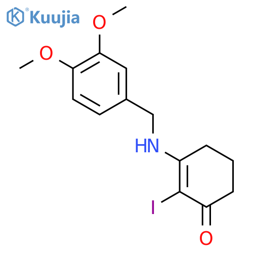 3-(((3,4-Dimethoxyphenyl)methyl)amino)-2-iodocyclohex-2-EN-1-one structure