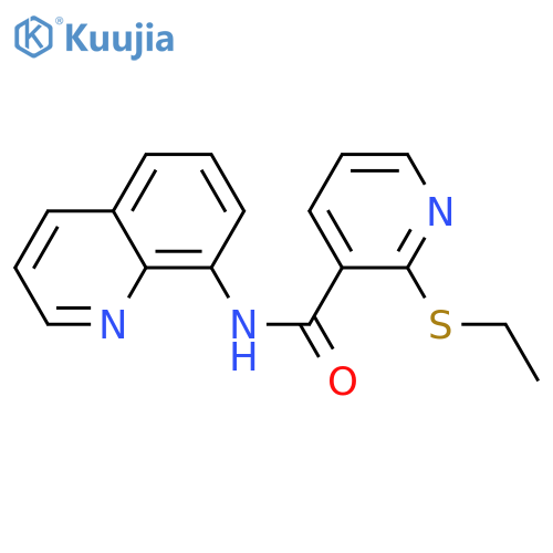 2-ethylsulfanyl-N-quinolin-8-ylpyridine-3-carboxamide structure