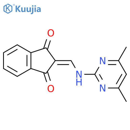2-[[(4,6-dimethylpyrimidin-2-yl)amino]methylidene]indene-1,3-dione structure