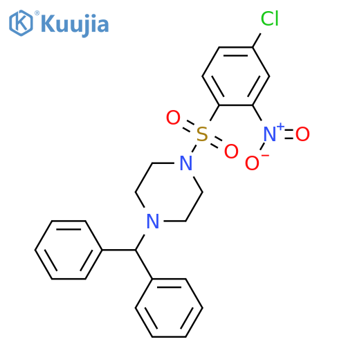 1-benzhydryl-4-(4-chloro-2-nitrophenyl)sulfonylpiperazine structure