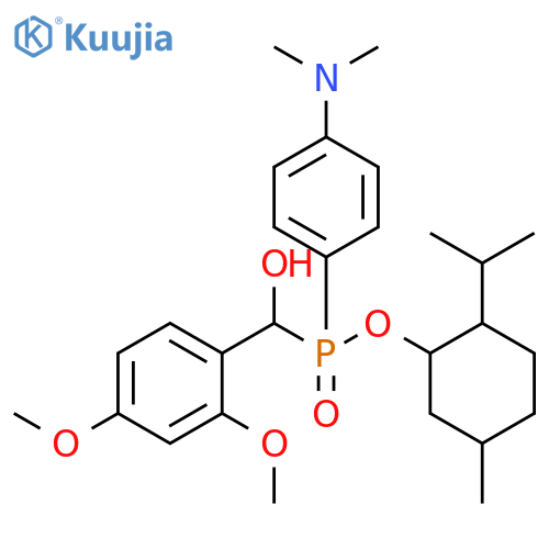 5-methyl-2-(propan-2-yl)cyclohexyl [(2,4-dimethoxyphenyl)(hydroxy)methyl][4-(dimethylamino)phenyl]phosphinate structure
