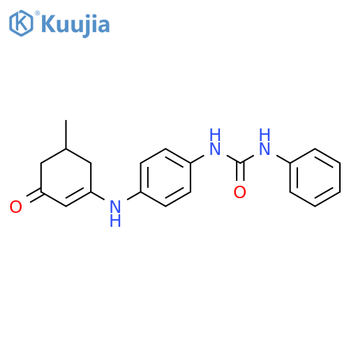 3-{4-[(5-methyl-3-oxocyclohex-1-en-1-yl)amino]phenyl}-1-phenylurea structure