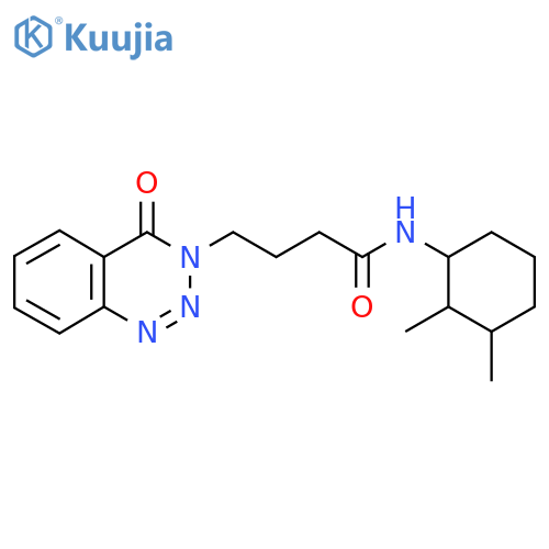 N-(2,3-dimethylcyclohexyl)-4-(4-oxo-3,4-dihydro-1,2,3-benzotriazin-3-yl)butanamide structure