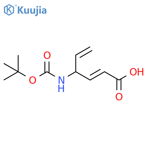 4-{(tert-butoxy)carbonylamino}hexa-2,5-dienoic acid structure