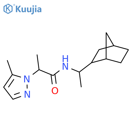 N-(1-Bicyclo[2.2.1]hept-2-yl-ethyl)-2-(5-methyl-pyrazol-1-yl)-propionamide structure