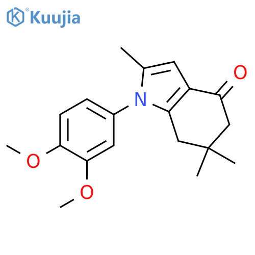 1-(3,4-dimethoxyphenyl)-2,6,6-trimethyl-4,5,6,7-tetrahydro-1H-indol-4-one structure