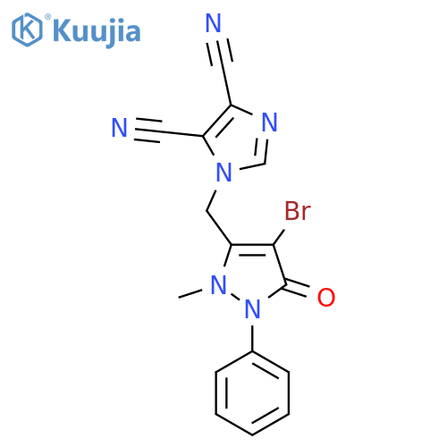 1-(4-Bromo-2-methyl-5-oxo-1-phenyl-2,5-dihydro-1H-pyrazol-3-yl)methyl-1H-imidazole-4,5-dicarbonitrile structure
