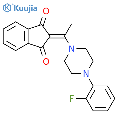 2-[1-[4-(2-Fluorophenyl)piperazin-1-yl]ethylidene]indene-1,3-dione structure