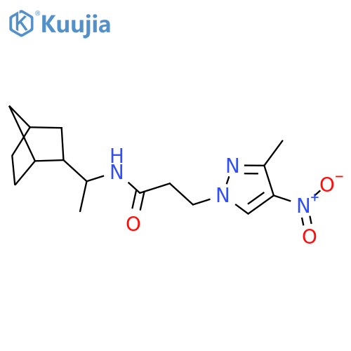 <br>N-(1-Bicyclo[2.2.1]hept-2-yl-ethyl)-3-(3-methyl-4-nitro-pyrazol-1-yl)-propi onamide structure