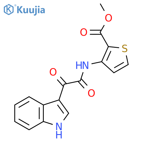 methyl 3-[[2-(1H-indol-3-yl)-2-oxoacetyl]amino]thiophene-2-carboxylate structure