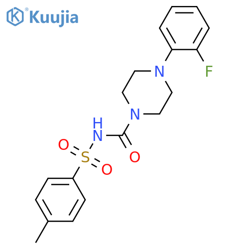 4-(2-fluorophenyl)-N-(4-methylbenzenesulfonyl)piperazine-1-carboxamide structure