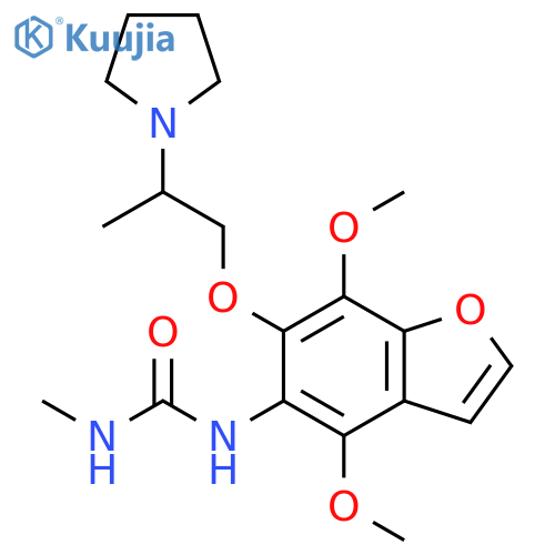 Urea,N-[4,7-dimethoxy-6-[2-(1-pyrrolidinyl)propoxy]-5-benzofuranyl]-N'-methyl- structure