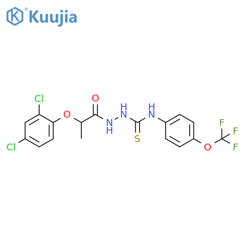 1-[2-(2,4-dichlorophenoxy)propanoylamino]-3-[4-(trifluoromethoxy)phenyl]thiourea structure