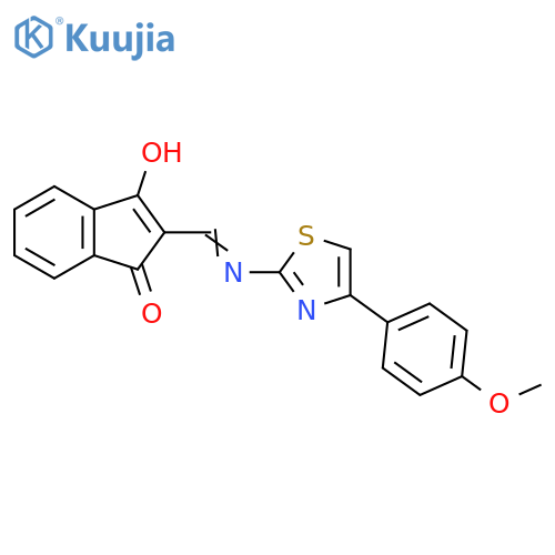 2-(((4-(4-Methoxyphenyl)-2,5-thiazolyl)amino)methylene)indane-1,3-dione structure