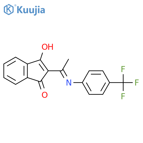 2-{1-4-(Trifluoromethyl)anilinoethylidene}-1H-indene-1,3(2H)-dione structure