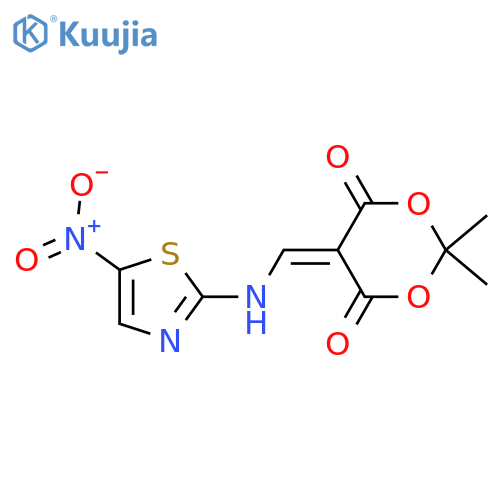 2,2-dimethyl-5-{[(5-nitro-1,3-thiazol-2-yl)amino]methylidene}-1,3-dioxane-4,6-dione structure
