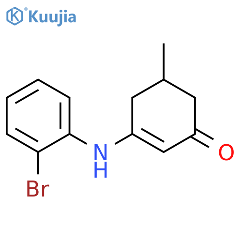 3-(2-bromoanilino)-5-methylcyclohex-2-en-1-one structure