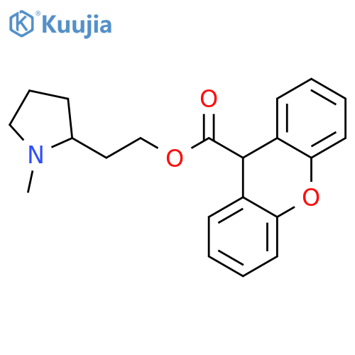 9H-Xanthene-9-carboxylicacid, 2-(1-methyl-2-pyrrolidinyl)ethyl ester structure
