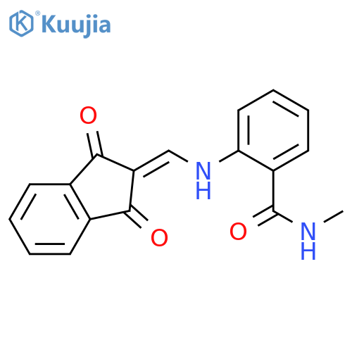 2-{[(1,3-dioxo-2,3-dihydro-1H-inden-2-ylidene)methyl]amino}-N-methylbenzamide structure