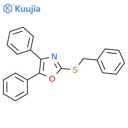 2-(benzylsulfanyl)-4,5-diphenyl-1,3-oxazole structure