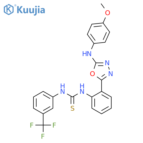 1-[2-[5-(4-Methoxyanilino)-1,3,4-oxadiazol-2-yl]phenyl]-3-[3-(trifluoromethyl)phenyl]thiourea structure