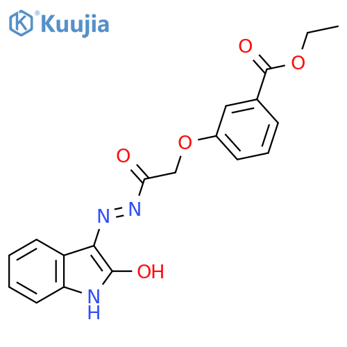 Ethyl 3-((N-(aza(2-oxoindolin-3-ylidene)methyl)carbamoyl)methoxy)benzoate structure