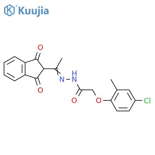 N-(1-Aza-2-(1,3-dioxoindan-2-yl)prop-1-enyl)-2-(4-chloro-2-methylphenoxy)ethanamide structure