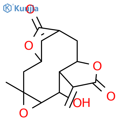 6-Hydroxy-3-methyl-8-methylidene-4,10,15-trioxatetracyclo[11.2.1.03,5.07,11]hexadec-13(16)-ene-9,14-dione structure