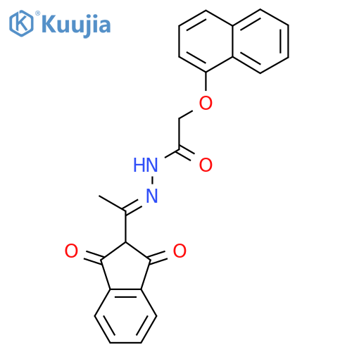 N'-[(1E)-1-(1,3-Dioxo-2,3-dihydro-1H-inden-2-yl)ethylidene]-2-(naphthalen-1-yloxy)acetohydrazide structure