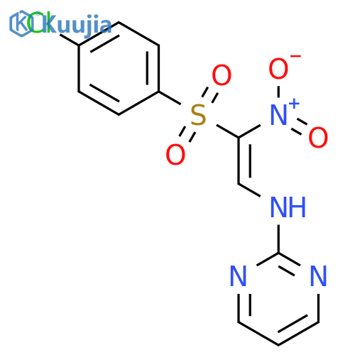 N-[(E)-2-(4-chlorophenyl)sulfonyl-2-nitroethenyl]pyrimidin-2-amine structure