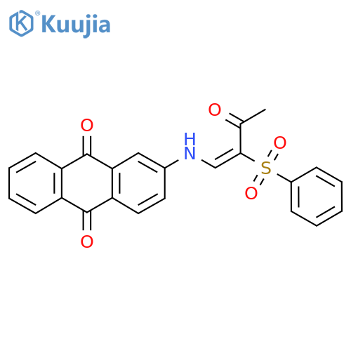 9,10-Anthracenedione, 2-[[3-oxo-2-(phenylsulfonyl)-1-buten-1-yl]amino]- structure