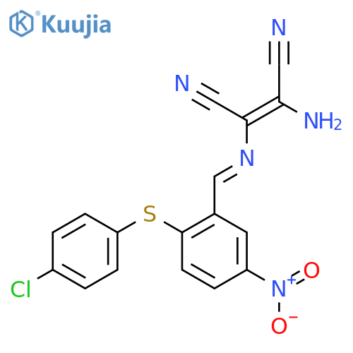 2-Amino-1-(1-aza-2-(2-(4-chlorophenylthio)-5-nitrophenyl)vinyl)ethene-1,2-dicarbonitrile structure