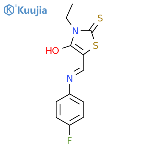 3-Ethyl-5-(((4-fluorophenyl)amino)methylene)-2-thioxo-1,3-thiazolidin-4-one structure