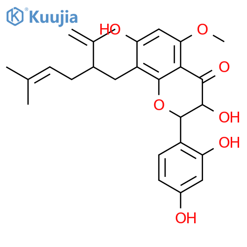 4H-1-Benzopyran-4-one,2-(2,4-dihydroxyphenyl)-2,3-dihydro-3,7-dihydroxy-5-methoxy-8-[(2R)-5-methyl-2-(1-methylethenyl)-4-hexen-1-yl]-,(2R,3S)- structure