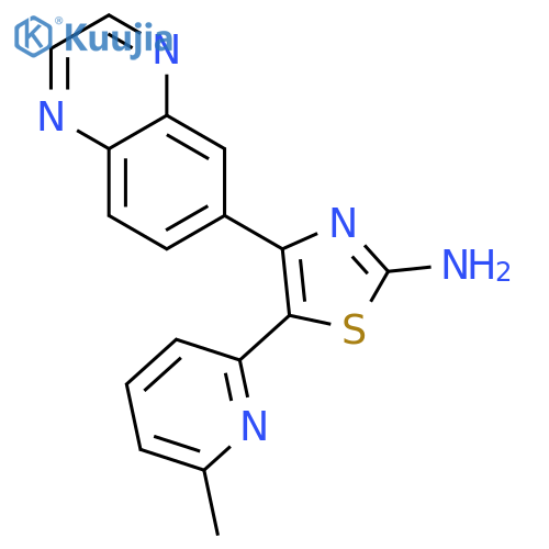 5-(6-Methylpyridin-2-yl)-4-(quinoxalin-6-yl)thiazol-2-amine structure