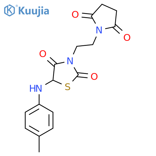 3-[2-(2,5-dioxopyrrolidin-1-yl)ethyl]-5-[(4-methylphenyl)amino]-1,3-thiazolidine-2,4-dione structure