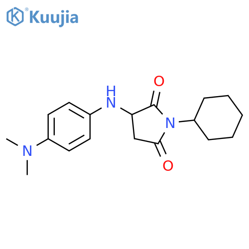 1-cyclohexyl-3-{[4-(dimethylamino)phenyl]amino}pyrrolidine-2,5-dione structure