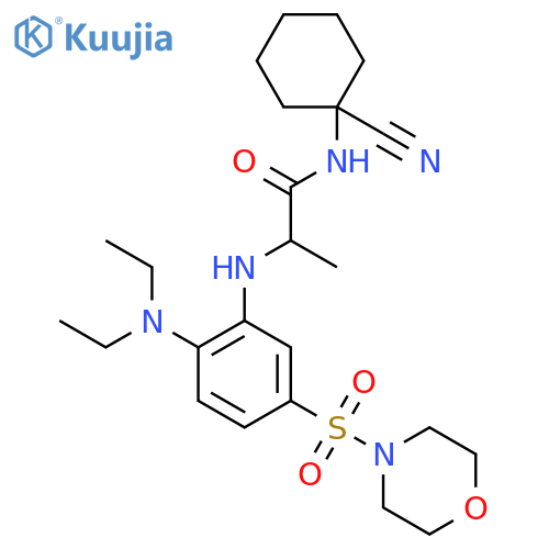 N-(1-cyanocyclohexyl)-2-{[2-(diethylamino)-5-(morpholine-4-sulfonyl)phenyl]amino}propanamide structure