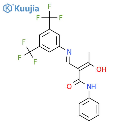 (Z)-2-[[3,5-Bis(trifluoromethyl)phenyl]iminomethyl]-3-hydroxy-N-phenylbut-2-enamide structure