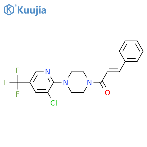 (E)-1-[4-[3-chloro-5-(trifluoromethyl)pyridin-2-yl]piperazin-1-yl]-3-phenylprop-2-en-1-one structure