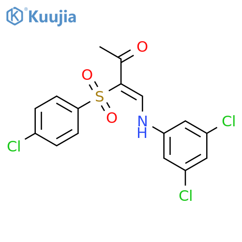 (Z)-3-(4-chlorophenyl)sulfonyl-4-(3,5-dichloroanilino)but-3-en-2-one structure