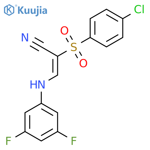 (E)-2-(4-Chlorophenyl)sulfonyl-3-(3,5-difluoroanilino)prop-2-enenitrile structure