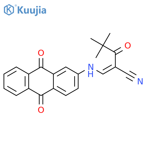 2-[[(9,10-dioxoanthracen-2-yl)amino]methylidene]-4,4-dimethyl-3-oxopentanenitrile structure