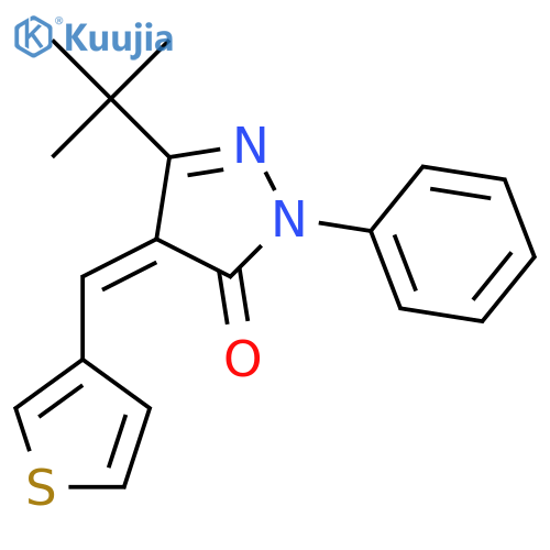 (4Z)-5-tert-butyl-2-phenyl-4-(thiophen-3-ylmethylidene)pyrazol-3-one structure