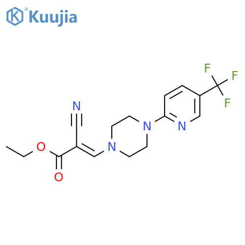 Ethyl (E)-2-cyano-3-{4-5-(trifluoromethyl)-2-pyridinylpiperazino}-2-propenoate structure