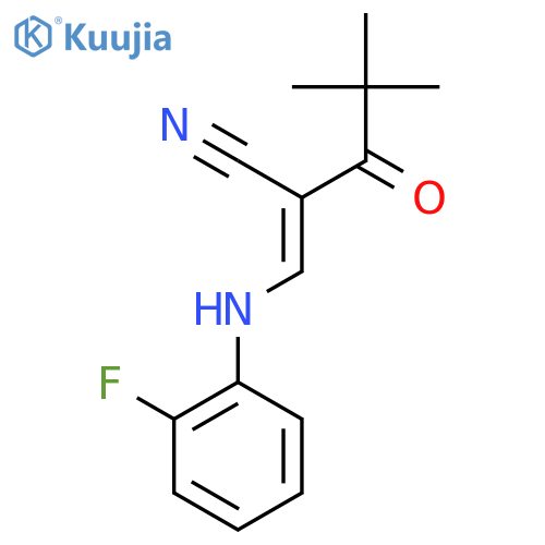 (2E)-2-[(2-Fluoroanilino)methylidene]-4,4-dimethyl-3-oxopentanenitrile structure